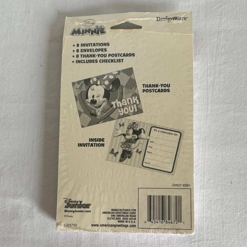 Disney Minnie Mouse Party Invitations - lot of 4 - Invitations & Thank you Cards